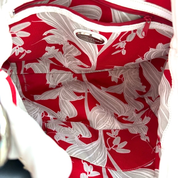 Francesco Biasia Large White Leather Hobo Bag Italian Shoulder Bag Womens - Picture 17 of 17